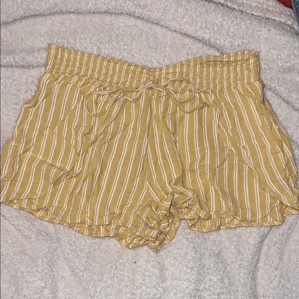 American Eagle Yellow Striped Shorts